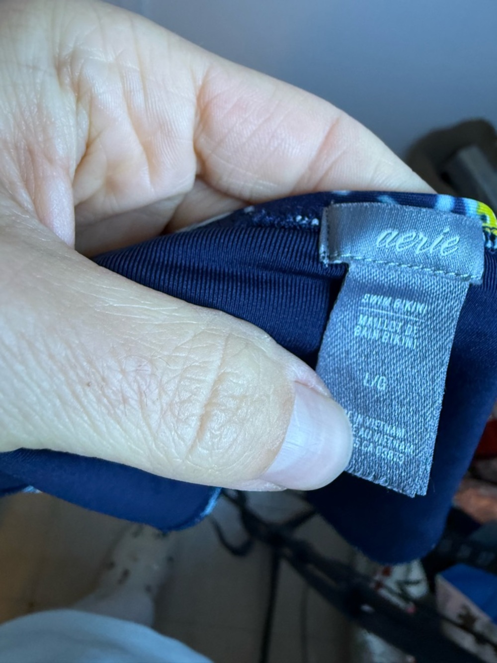 Aerie Navy Blue Daisy Pattern Bikini Bottoms - Picture 4 of 5